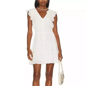 PAIGE white eyelet dress X- Large Paradise Tiered Ruffle  Mini
